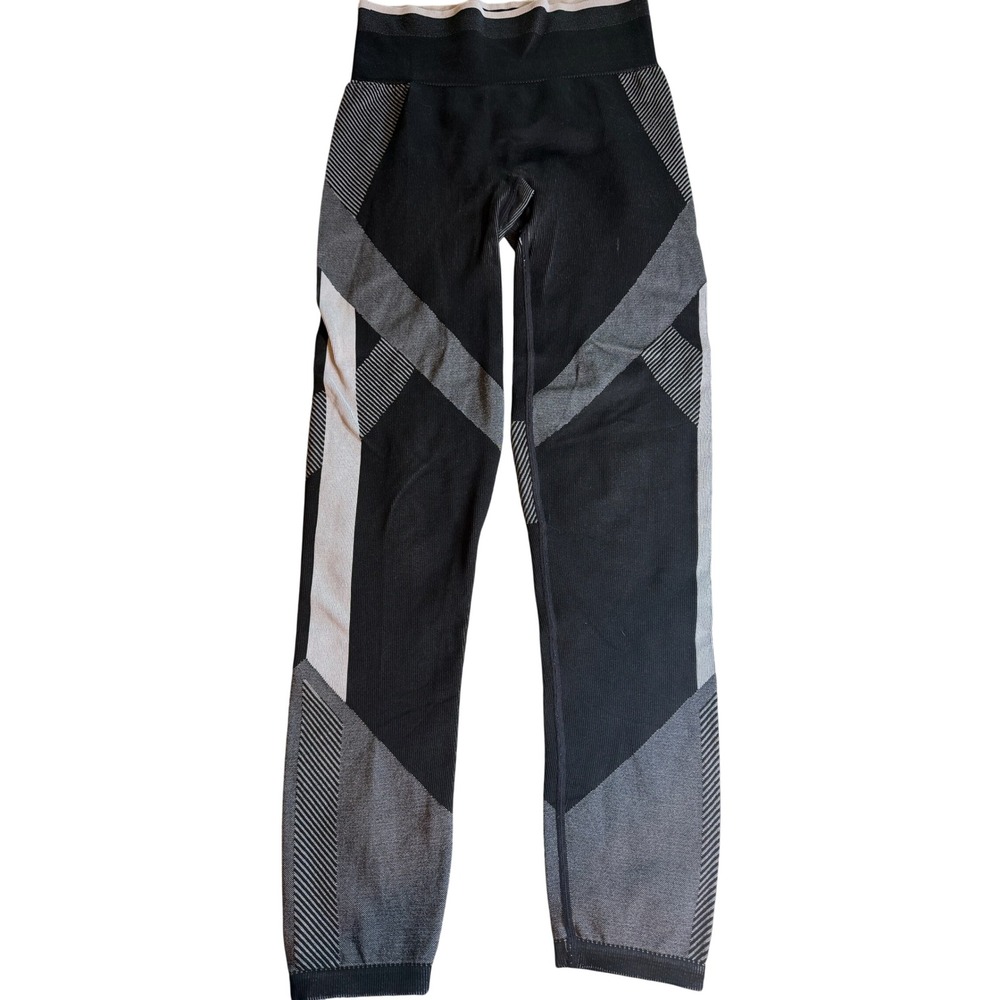 Victorias Secret PINK Cool & Comfy Seamless Leggings Black Grey Geometric Small
